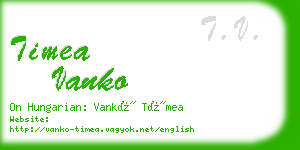 timea vanko business card